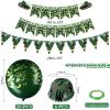 Army Birthday Party Supplies Camouflage Decorations Include Army Helmets Woodland Camouflage Netting Camo Birthday Banner Camo Balloons Plastic Hats Desert Net for Soldier Party Favors view 2