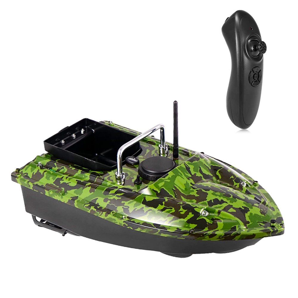 AHWZ Fishing Bait Boat 500M Dual Night Light Lure Fishing RC Bait Boat Fishing,Camouflage