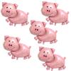 5Pcs Pig Balloons Pink Large Pig Shaped Foil Mylar Balloons for Birthday Baby Shower Piggie Farm Animal Themed Party Decorations Supplies view 1