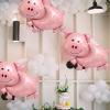 5Pcs Pig Balloons Pink Large Pig Shaped Foil Mylar Balloons for Birthday Baby Shower Piggie Farm Animal Themed Party Decorations Supplies view 3