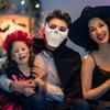 PRETYZOOM 2Pcs Halloween Skull Masks Skeleton Half Face Mask Halloween Cosplay Costume Props Masquerade Party Supply view 3