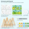ARTEZA Kids Dinosaur Painting Kit, 4 Canvases 3 x 3 Inches, 4 Easels, 12 Acrylic Paints, 2 Paint Brushes, 1 Palette, Kids Activities for Ages 6 and Up view 2