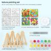 Arteza Kids Nature Painting Kit, 4 Canvases 3 x 3 Inches, 4 Easels, 12 Acrylic Paints, 2 Paint Brushes, 1 Palette, Kids Activities for Ages 6 and Up view 2