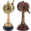 Qarzun Set of 2 Mini Nautical Brass Handmade Telegraph Vintage Maritime Collectible Wooden Base view 1