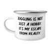 Love Juggling 12oz Camper Mug, Juggling is not Just a Hobby. It's My Escape From Reality, Love for Friends, Holiday view 1