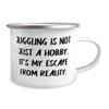 Love Juggling 12oz Camper Mug, Juggling is not Just a Hobby. It's My Escape From Reality, Love for Friends, Holiday view 2
