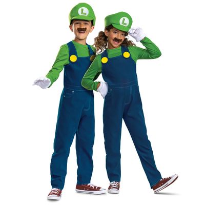 Disguise Luigi Costume for Kids, Official Super Mario Bros Costume and Accessories for Children, Size (4-6)