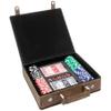 100 Piece Poker Chip Set with 2 Decks of Cards, 5 Dice, and Leatherette Case (Rustic) view 1