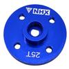 NHX RC Round Aluminum Servo Horn -25T - Blue view 1