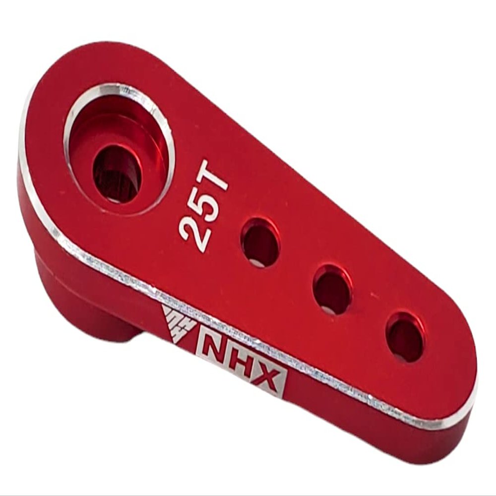 NHX RC 3-Hole Aluminum Servo Arm Horn - 25T - Red