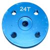 NHX RC Round Aluminum Servo Horn -24T - Blue view 2