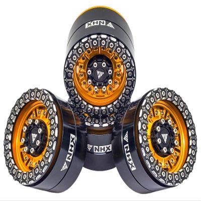 NHX RC 2.2'' Aluminum Beadlock Crawler Wheels Set - Knight Sword -Gold/Bk 4Pc
