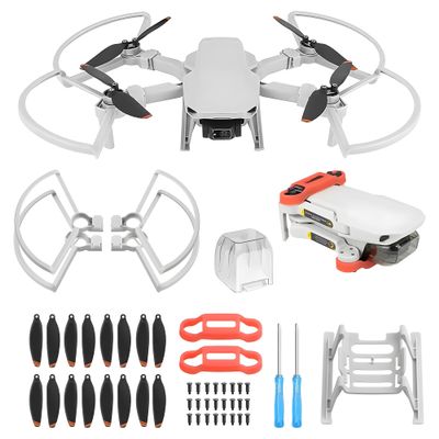 Craznick Mini 4K/Mini 2 SE/Mini SE Propellers: with Propeller Guard Landing Gear Leg Extension Propellers Holder Gimbal Cover Total 24 Pcs for DJI Mini 2 Series Drone Accessories Set
