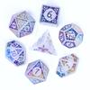 UDIXI Gemstone Dice Set D&D 7 Piece White Crystal Stone DND Dice with Gift Case for Tabletop Games (Colorful Celtic Knot) view 2