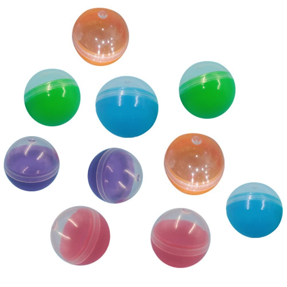 Lipfer 10pcs/Set Colorful Plastic Vending Machine Toy Capsules Empty Round Toy Capsules Mix Color 1.2" 32mm Diameter for Event Party
