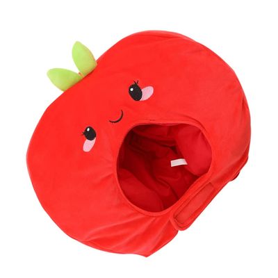 ABOOFAN Funny Party Hat Apple- Shaped Costume Plush Novelty Fruits Headgear for Carnival Party Cosplay Hood Hat