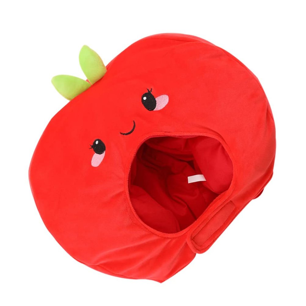 ABOOFAN Funny Party Hat Apple- Shaped Costume Plush Novelty Fruits Headgear for Carnival Party Cosplay Hood Hat