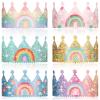 Kathfly Rainbow Birthday Party Hats Crown Headbands for Kids Birthday, Event, Rainbow Theme Party Supplies(12 Pack,Cute Style) view 1