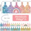 Kathfly Rainbow Birthday Party Hats Crown Headbands for Kids Birthday, Event, Rainbow Theme Party Supplies(12 Pack,Cute Style) view 2