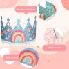 Kathfly Rainbow Birthday Party Hats Crown Headbands for Kids Birthday, Event, Rainbow Theme Party Supplies(12 Pack,Cute Style) view 3