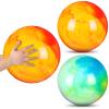 Deekin 2 Pcs 15 Inch 18 Inch Marbleized Bouncy Balls Large Inflatable Rubber Sensory Ball for Playground Outdoor Water(15 Inches,Green and Yellow) view 1