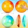 Deekin 2 Pcs 15 Inch 18 Inch Marbleized Bouncy Balls Large Inflatable Rubber Sensory Ball for Playground Outdoor Water(15 Inches,Green and Yellow) view 2
