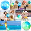Deekin 2 Pcs 15 Inch 18 Inch Marbleized Bouncy Balls Large Inflatable Rubber Sensory Ball for Playground Outdoor Water(15 Inches,Blue and Green) view 4