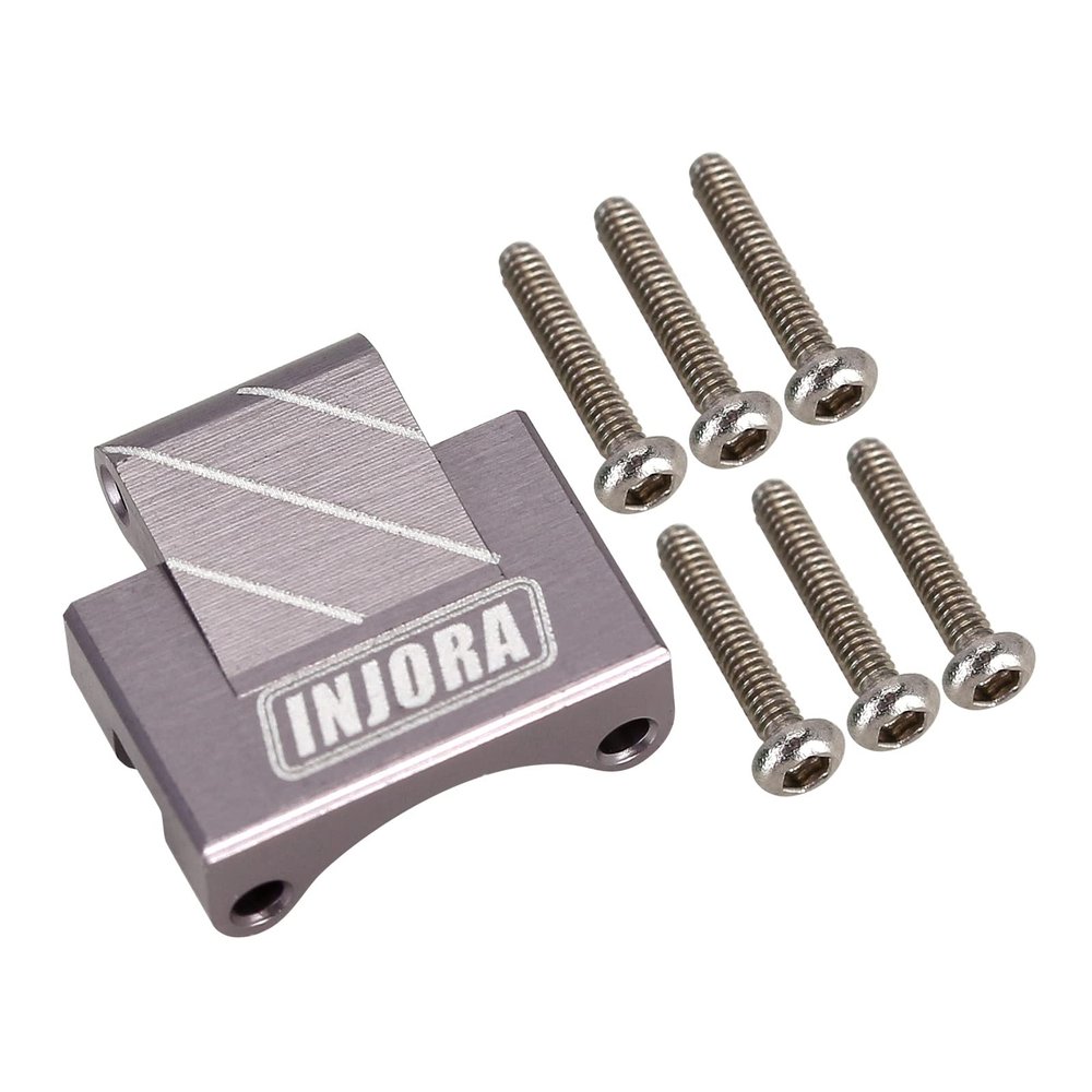 INJORA Rear Axle Truss Upper Link Mount CNC Aluminum Accessories for Axial SCX24 C10 JLU Gladiator Bronco Upgrade Part (Grey)