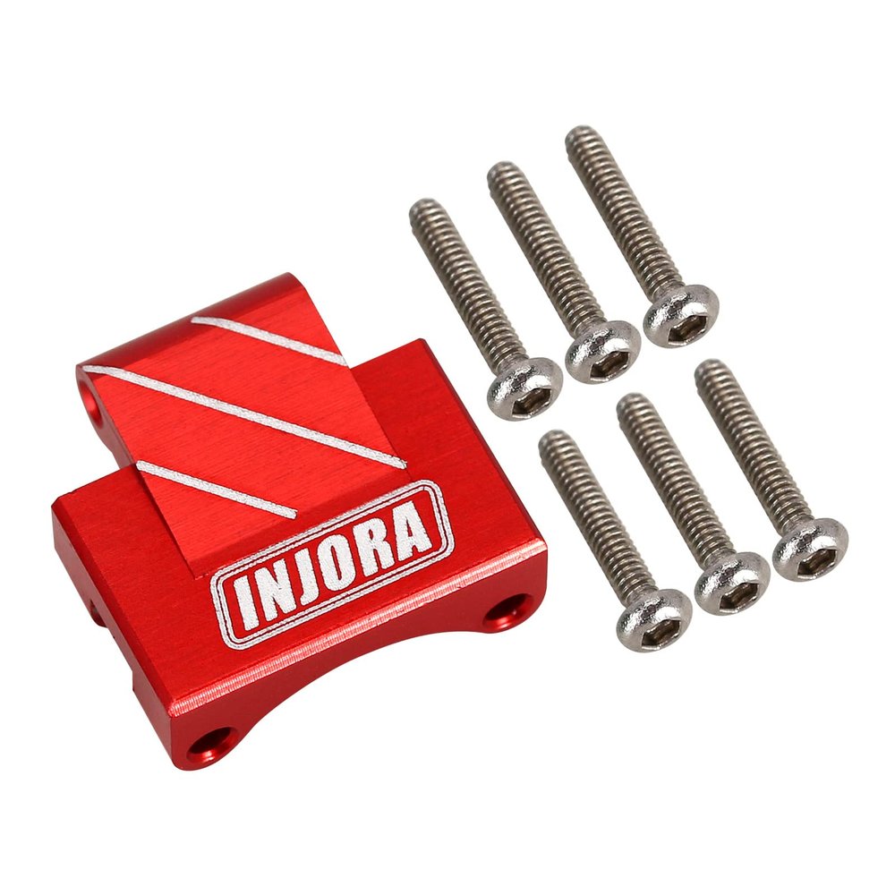 INJORA Rear Axle Truss Upper Link Mount CNC Aluminum Accessories for Axial SCX24 C10 JLU Gladiator Bronco Upgrade Part (Red)