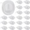 Hercicy 24 Pcs Mini Cowboy Hat for Crafts Doll Decor Cowgirl Hats 2 Inch Miniature Western Caps for Party (White) view 1