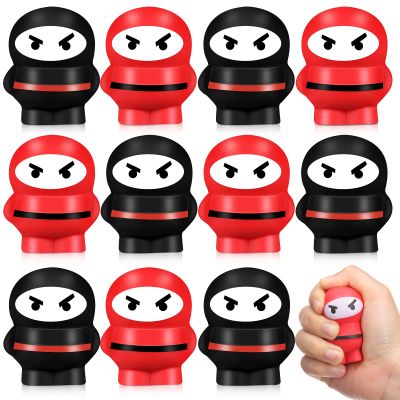 Jerify 12 Pieces Ninja Stress Balls Ninja Party Favors Warriors Fighters Figures Stress Toys Soft Funny Slow Rising Toys for Birthday Party Favors Supplies