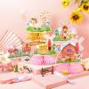 10 Pcs Pink Farm Animals birthday Party Supplies Girl Pink Barnyard Decorations Farm Animal Honeycomb Centerpiece for Table Baby Shower Party Decorations view 2