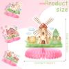 10 Pcs Pink Farm Animals birthday Party Supplies Girl Pink Barnyard Decorations Farm Animal Honeycomb Centerpiece for Table Baby Shower Party Decorations view 3