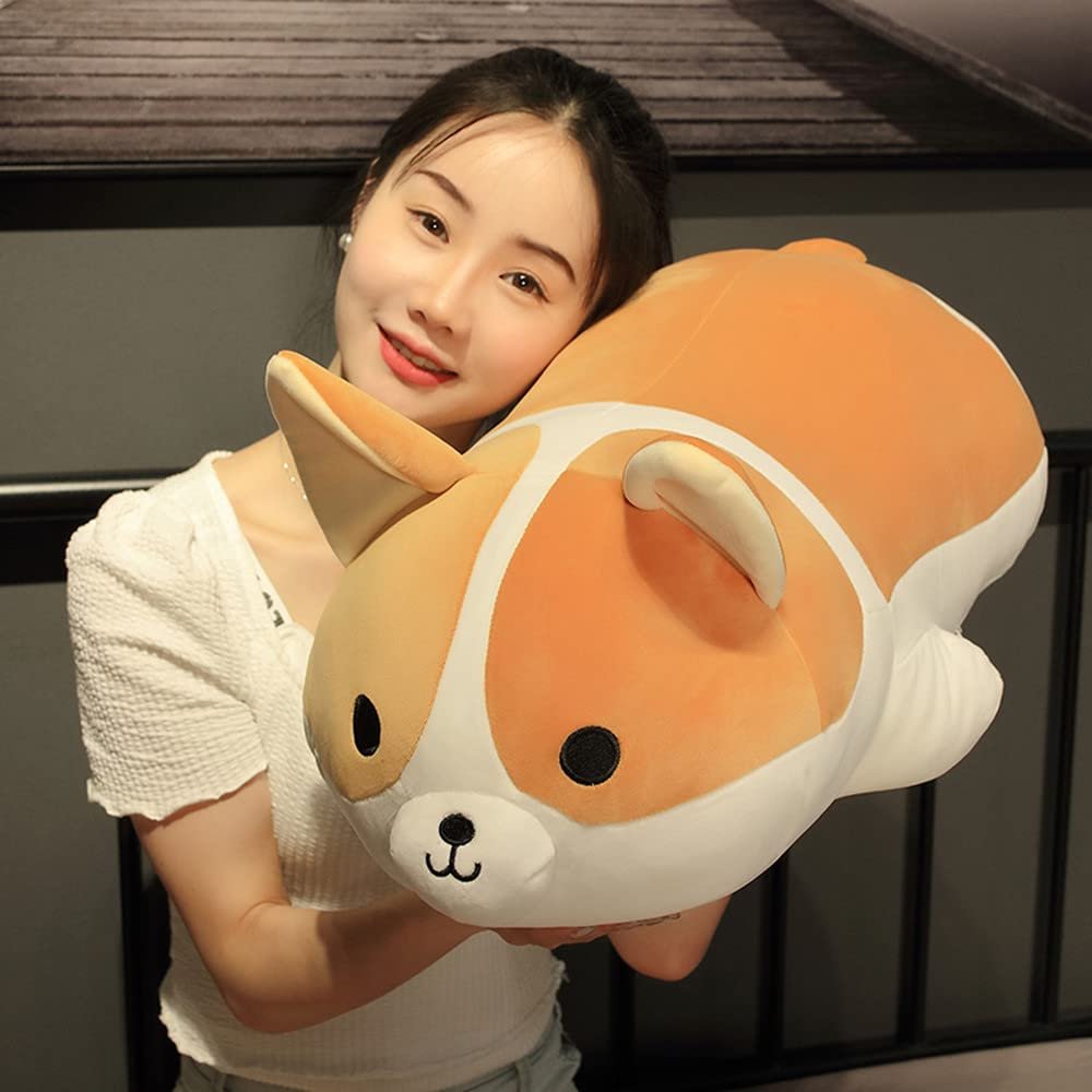 MIAOHAHA Plush Dog Toy Shiba Inu Dog Plush Pillow Stuffed Animal Corgi Kids Plush Toy Pillow(60cm/23.6in)