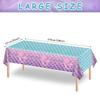 Jectivs 1Pcs Mermaid Birthday Party Tablecloth Decorations,Disposable Plastic Table Cover for Princess Under The Sea Baby Shower Themed Kids Birthday Party Supplies,108x54 Inch view 2