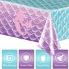 Jectivs 1Pcs Mermaid Birthday Party Tablecloth Decorations,Disposable Plastic Table Cover for Princess Under The Sea Baby Shower Themed Kids Birthday Party Supplies,108x54 Inch view 4
