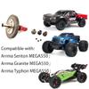 Steel 91T 48DP Spur Gear Slipper Clutch Set Differential Gear and 21T 19T 17T Pinions Gear Set for Arrma Senton MEGA 550 Granite MEGA 550 Typhon MEGA 550 Upgrade Parts, Replacement for ARA311030 (Red) view 2