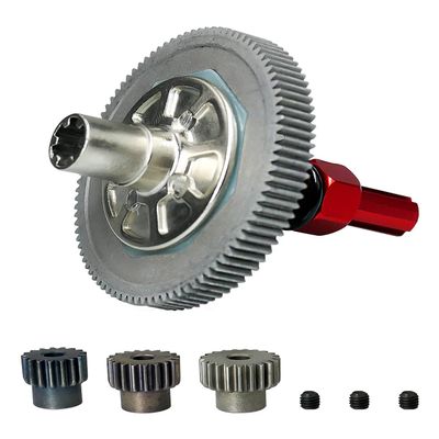 91T Spur Gear Slipper Clutch Set Upgrades Part Compatible with 1/10 Arrma Granite 4X4 550, Senton 4X4 550, Typhon 4X4 550, 91T 48DP Spur Differential Gear and 17T 19T 21T Pinions Gear Set, Red