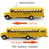 2 Pack 5.5inch Pull Back School Bus Playset, Die-cast Metal Toy Play Vehicles with Yellow for Kids Boys Toddlers view 2