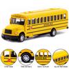 2 Pack 5.5inch Pull Back School Bus Playset, Die-cast Metal Toy Play Vehicles with Yellow for Kids Boys Toddlers view 4