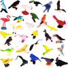 30 Pieces Realistic Bird Animals Figurines Mini Bird Animal Figures Model Cake Toppers Plastic Birda Figures Simulated Toucan Ostrich Owl Flamingo Parrot Etc. Birds Figurines Garden Plant Ornaments view 1