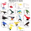30 Pieces Realistic Bird Animals Figurines Mini Bird Animal Figures Model Cake Toppers Plastic Birda Figures Simulated Toucan Ostrich Owl Flamingo Parrot Etc. Birds Figurines Garden Plant Ornaments view 2