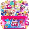 Jumbo Butter Slime Kit for Girls Ages 8-10-49 pcs w/Organizer Box Filled w/Slime Charms, Fruit- Ice Cream-Cup Cake & More- Birthday Gift for Boys Girls- Fidget Toys-Easter Basket Stuffers view 3