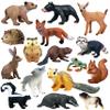Gemini&Genius 16PCS Woodland Animal Baby Toys, Soild Plastic Forest Animals Educational Toy Figures, Cake Toppers Cupcake Toppers and Gifts for Kids view 1
