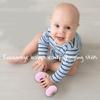 June Garden 6" My First Dumbbell - Plush Baby Rattle Toy - Safe Soft Barbell Workout Toy for Infants Boys and Girls - Pink view 3