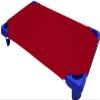 Daycare Cot Sheets for Toddler and Preschool, Daycare/Pre-School Cot Sheet, Corner Elastic Loops, Cot Bed Fitted Sheet, 100% Egyptian Cotton Surface - Pack of 3 (23" W X 55" L), Red view 1