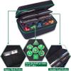 SIQUK Dice Storage Case Big Capacity Dice Box with Double Removable Slotted Tray and Handle Dice Organizer Holder for DND and Other RPG Table Games, Holds Up to 30 Sets DND Dices, Green view 2