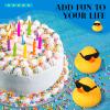 Chivao 60 Pcs Mini Rubber Duck in Bulk with 60 Sunglasses, Small Yellow Rubber Duck Gifts Bath Float Bathtub Toys for Cruise Baby Shower Christmas Decoration Birthday Party Favors Supplies view 4