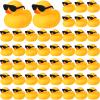 Chivao 48 Pcs Mini Rubber Ducks with Sunglasses in Bulk Small Duck Gift Bathtub Toys for Holiday Cruise Birthday Party Favor(Yellow, Black) view 1