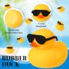 Chivao 48 Pcs Mini Rubber Ducks with Sunglasses in Bulk Small Duck Gift Bathtub Toys for Holiday Cruise Birthday Party Favor(Yellow, Black) view 3